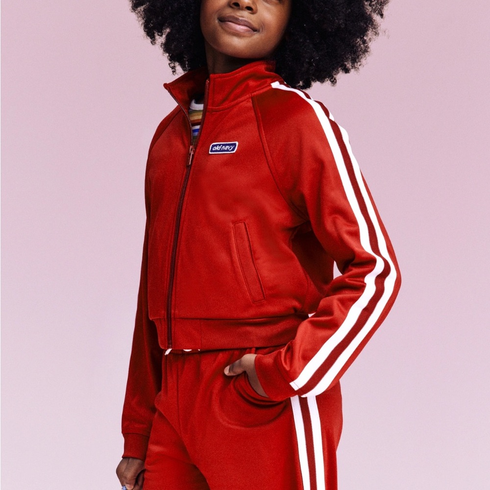 Old Navy Kids Burgundy Jacket with White Stripes